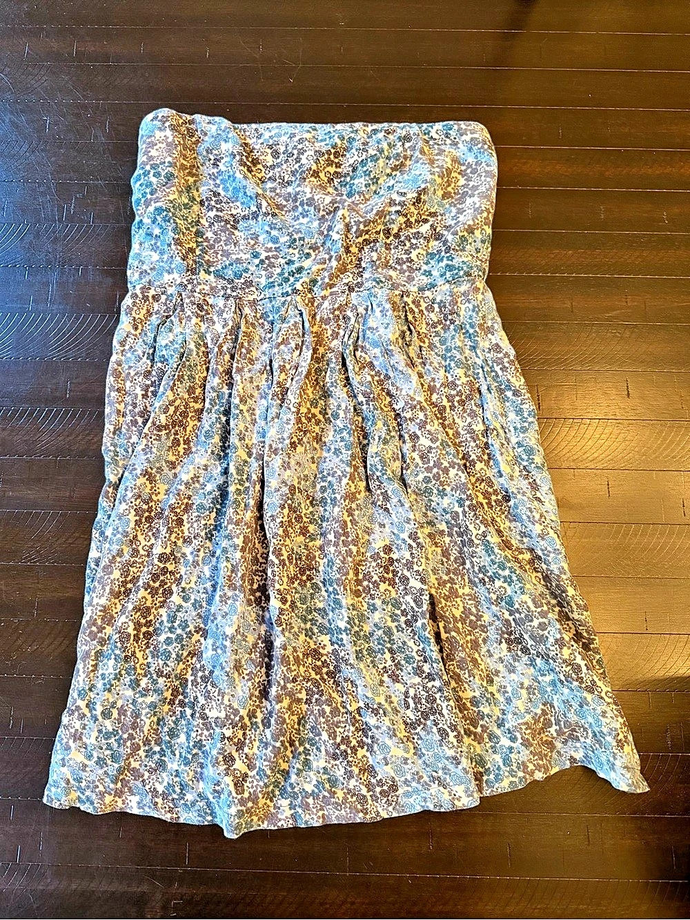Forever 21 Floral Mini Dress in Blue & Brown Size Large